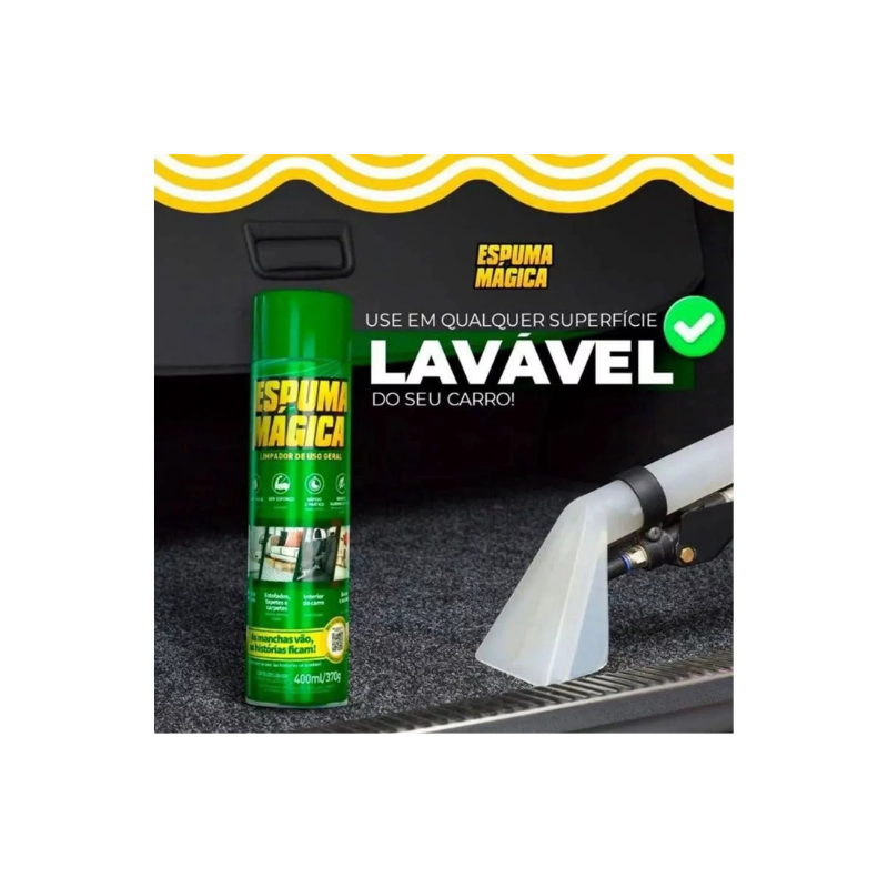 Espuma mágica limpadora de uso geral aplicada em superfície para remoção de sujeira