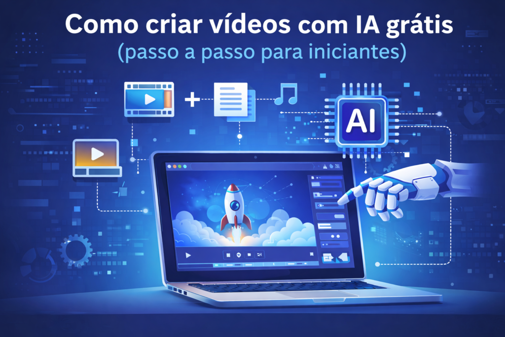 criação de vídeos com IA grátis usando ferramenta online de inteligência artificial